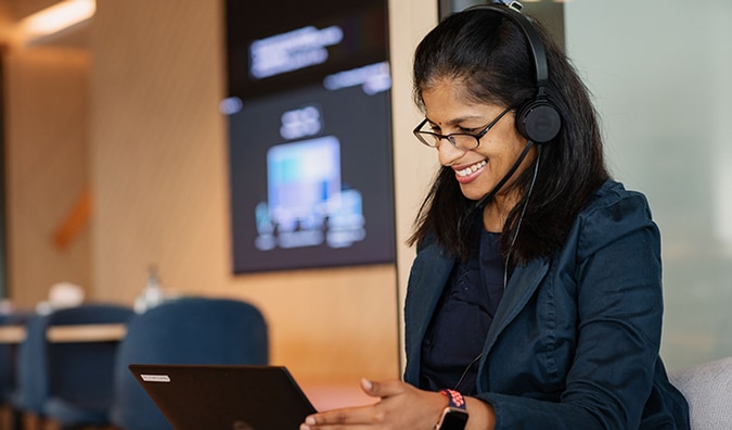 Malaysia Office worker on a video call