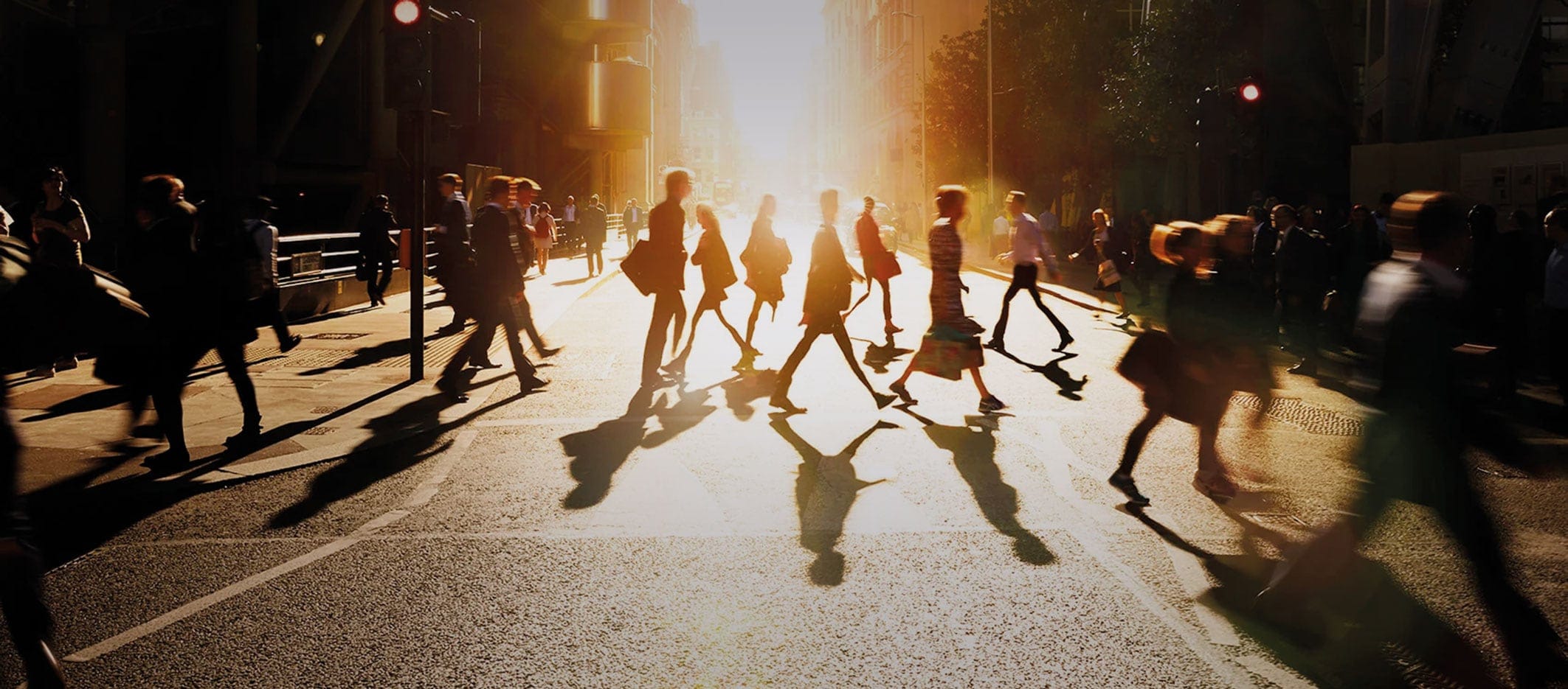 City-sunset-gradient-people-crossing-road-banner2
