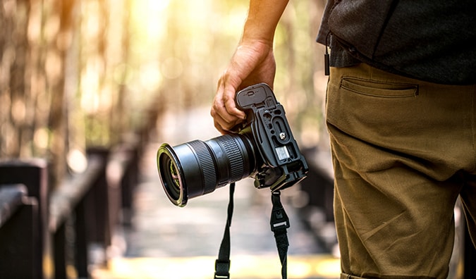 Person holding a camera