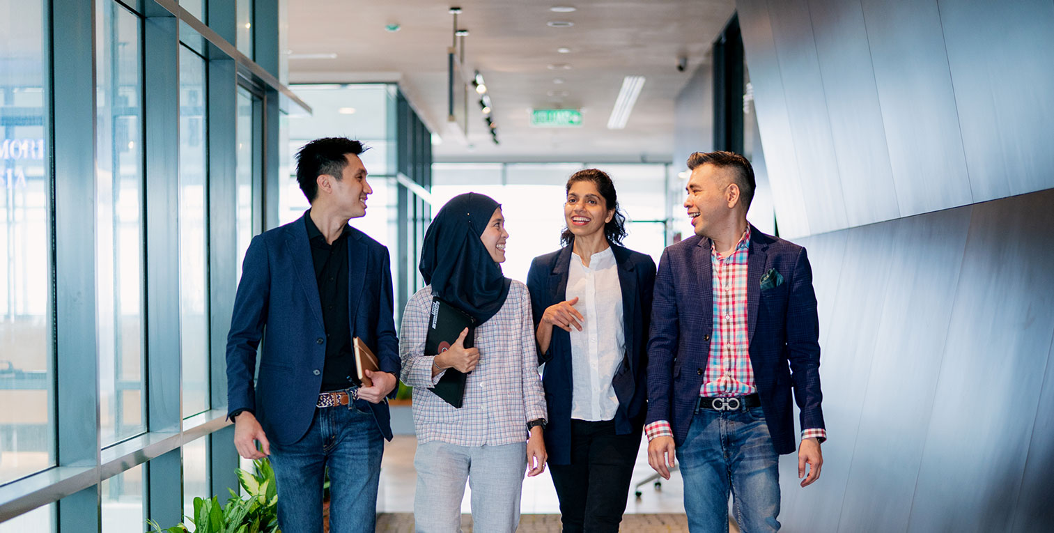 Malaysia employees walking shallow crop