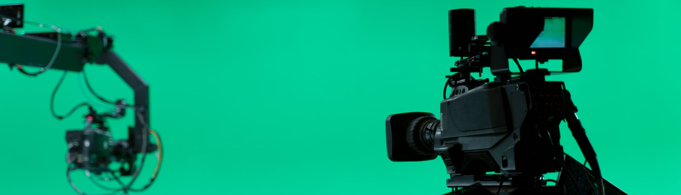 Film camera in TV studio