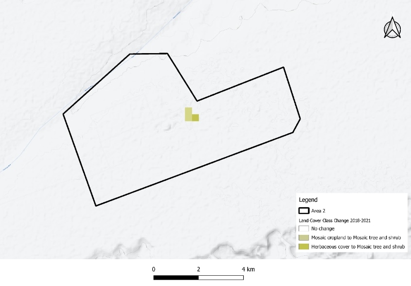 Map showing the calculated difference of annual European Space Agency (ESA)