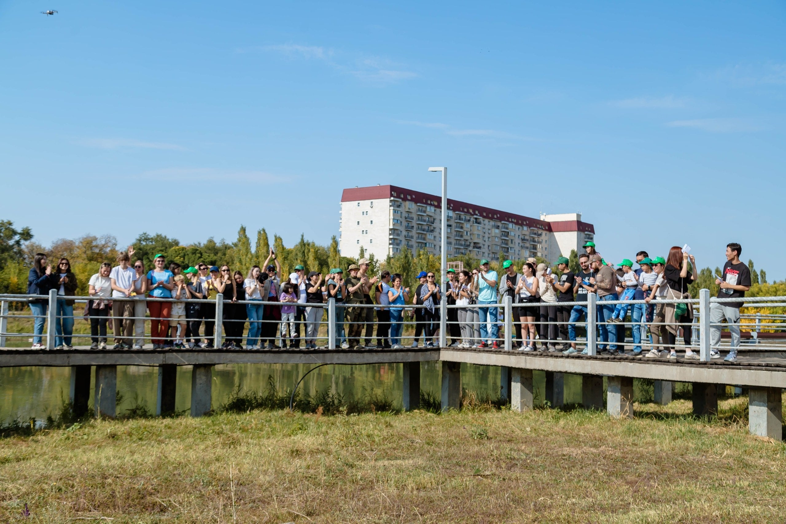 People on a bridge Kazakhstan