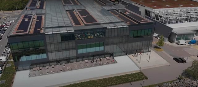 Aerial shot of Philip Morris International's Research and Development Center in Neuchatel