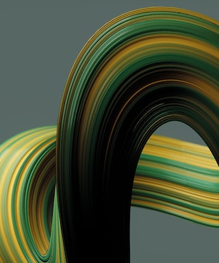 A swirl of green and yellow
