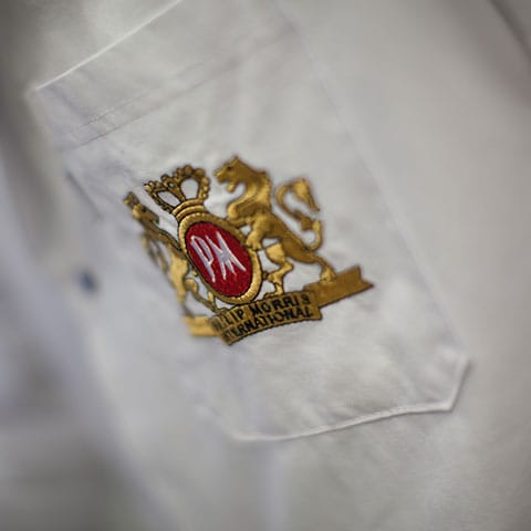 PMI logo on a coat pocket