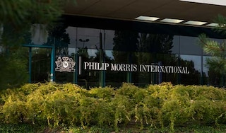 Philip Morris International sign on a building