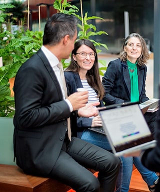 Colleagues having informal chat