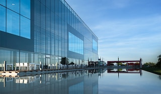 Exterior of Philip Morris International building in Neuchatel, Switzerland