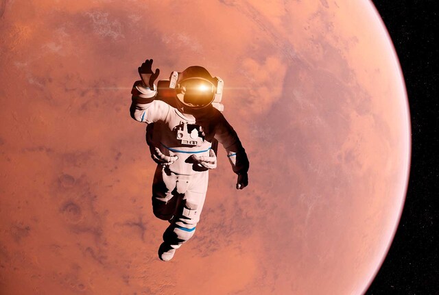 Astronaut floating in space