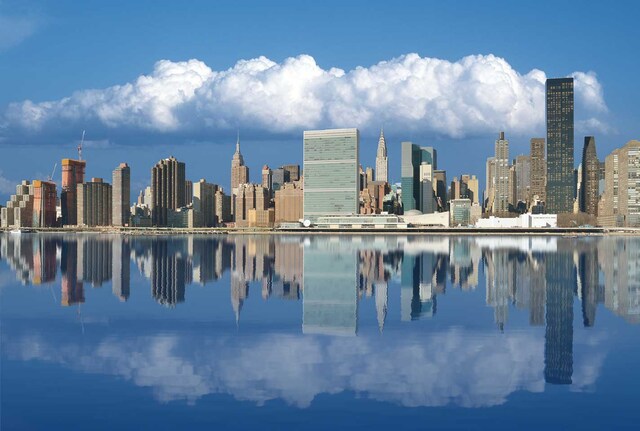 NYC skyline and the United Nations