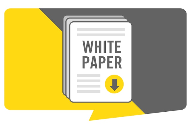 White paper icon on a yellow background