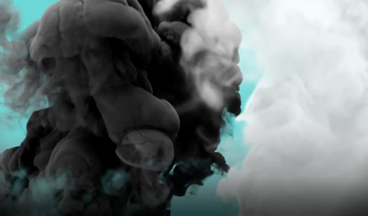 Black and white smoke