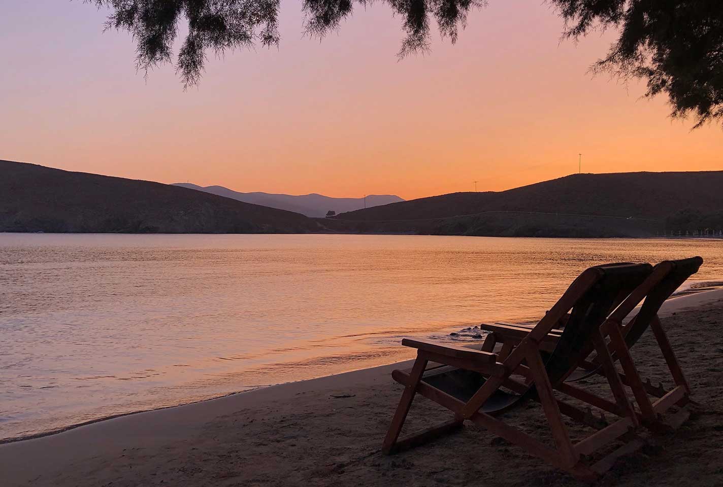 astypalea beach at sunset