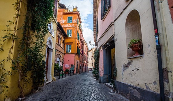 A deserted street in Italy