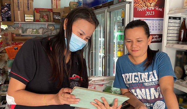 Two females in a Thai convenience store