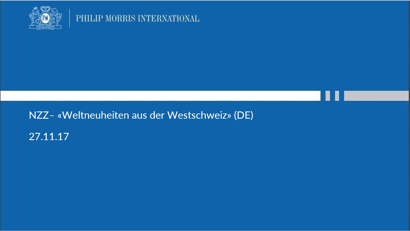 NZZ – «Weltneuheiten aus der Westschweiz» (DE)