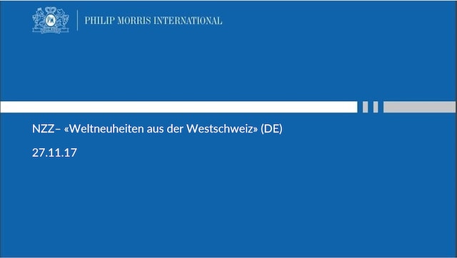 NZZ – «Weltneuheiten aus der Westschweiz» (DE)
