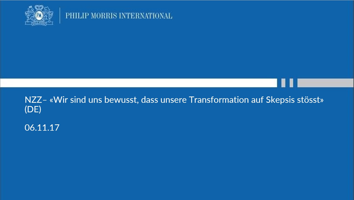 NZZ – «Wir sind uns bewusst, dass unsere Transformation auf Skepsis stösst» (DE)