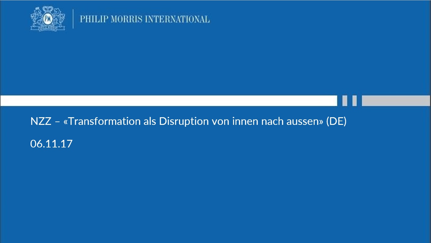 NZZ – «Transformation als Disruption von innen nach aussen» (DE)