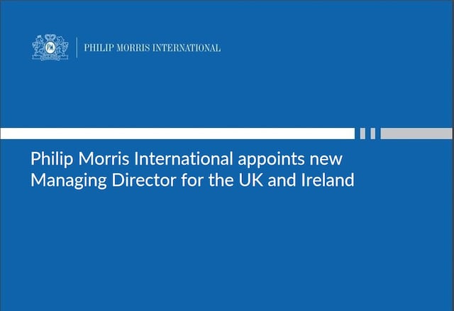 Phillip Morris International appoints new Managing Director for the UK and Ireland