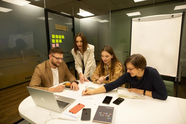 People working in an office