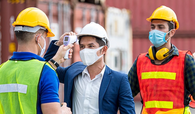 Workers getting temperature thumbnail
