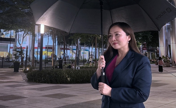 woman with umbrella