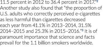 11 5 percent in 2012 to 36 4 percent in 2017  2 Another study also found that  the proportion of U S  adults who corr   