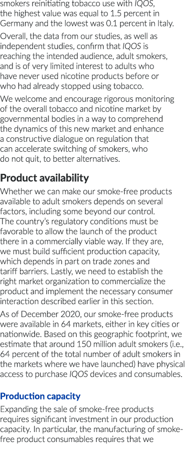 smokers reinitiating tobacco use with IQOS, the highest value was equal to 1 5 percent in Germany and the lowest was    