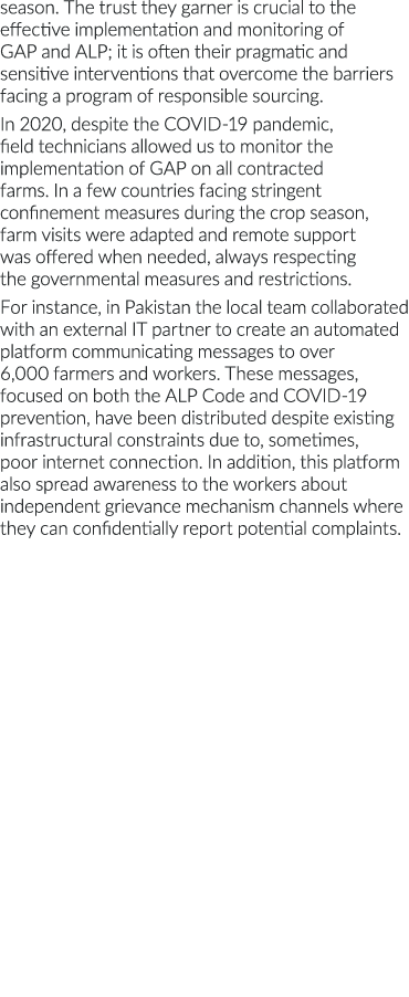 season  The trust they garner is crucial to the effective implementation and monitoring of GAP and ALP; it is often t   