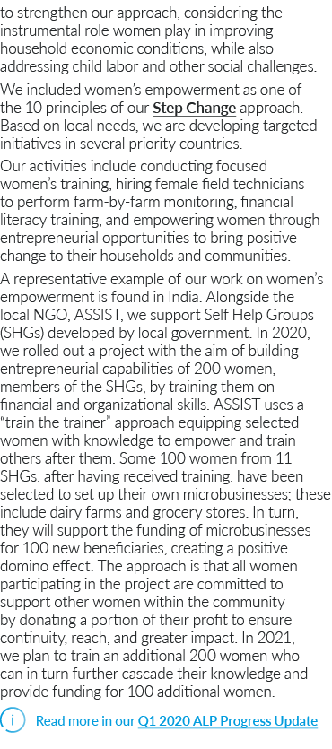 to strengthen our approach, considering the instrumental role women play in improving household economic conditions,    