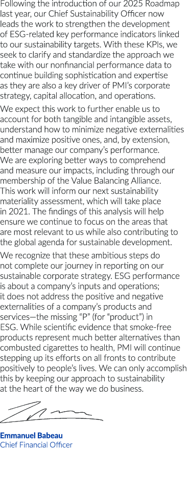 Following the introduction of our 2025 Roadmap last year, our Chief Sustainability Officer now leads the work to stre   